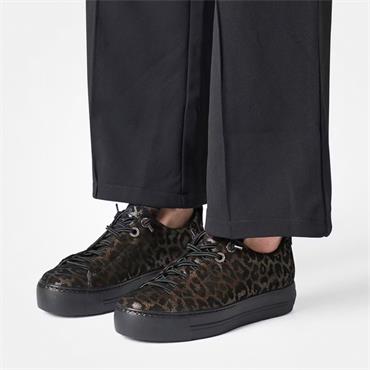 Paul Green Diamante Eye Platform Trainer - Bronze Leopard